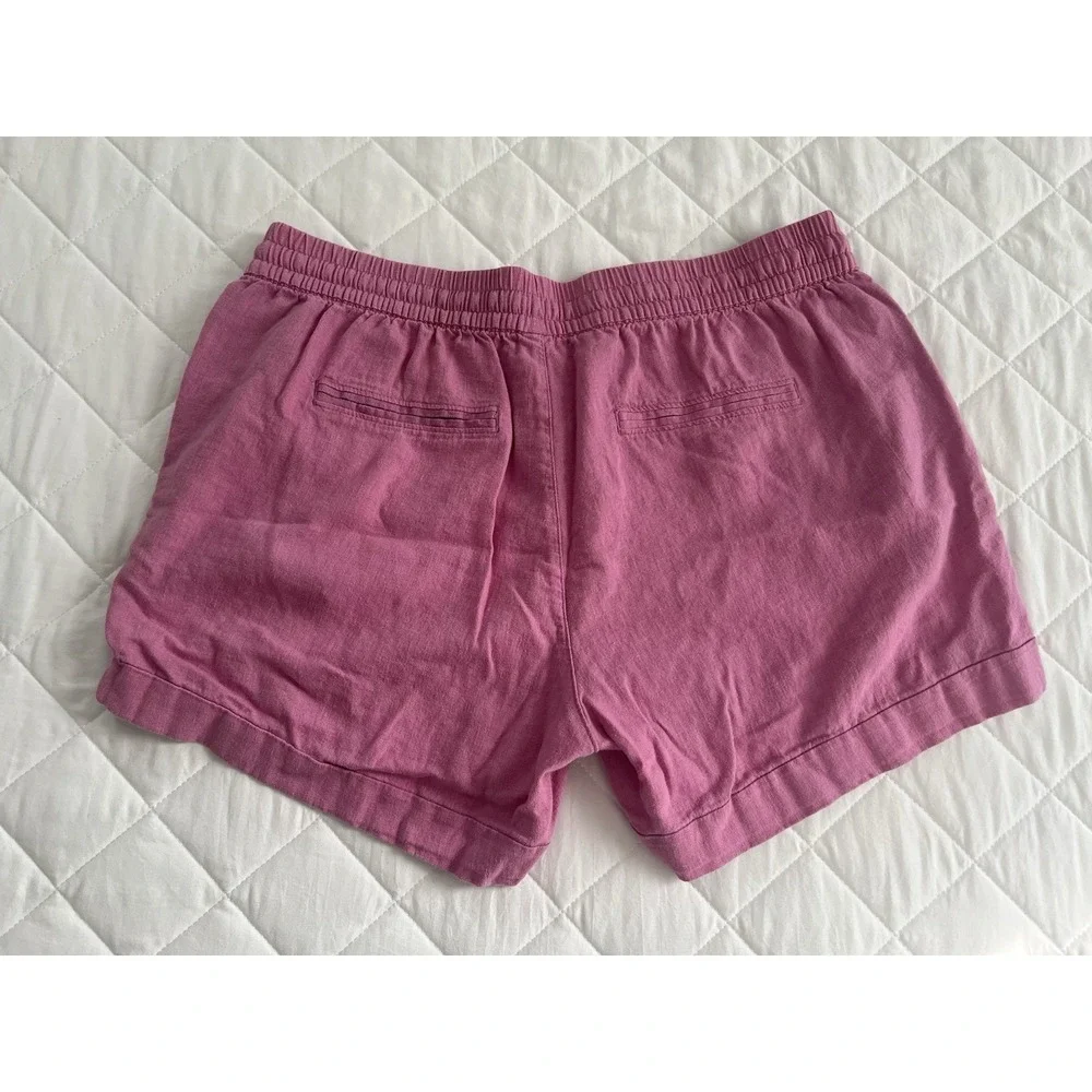 Old Navy Linen Blend Shorts Pink Elastic Waist Drawstring‎ Casual Beach Lounge L